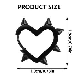 Gothic Earrings Spike Heart Hoop Earrings Gothic Black Heart Earring Punk Earring Emo Grunge Black Heart Jewelry Accessories for Women