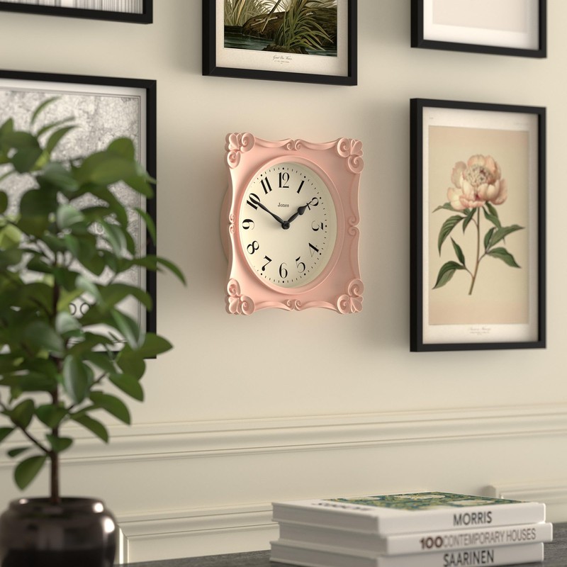 JONES CLOCKS® Rialto Wall Clock | Scroll Vintage Square Clock