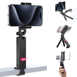 ULANZI MA89 Trípode para teléfono móvil con función de pinza de mesa,Soporte plegable para teléfono de avión con rotación de 360°,accesorio esencial para viajes en avión,ideal para vuelos largos,hogar