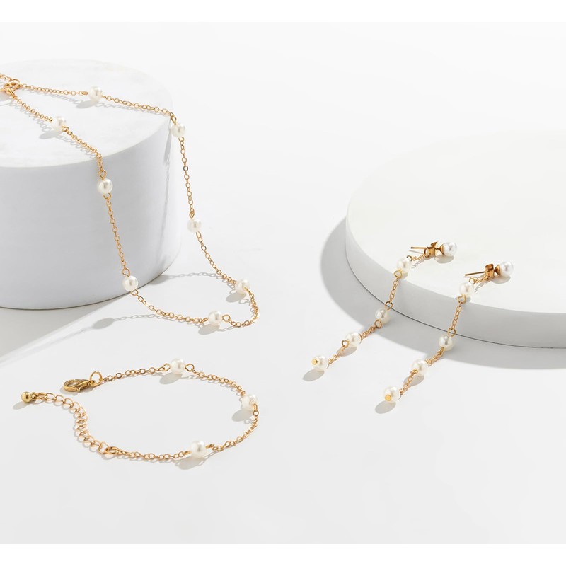 KONPJE Gold Jewelry Set for Women Dainty 14K Gold Plated