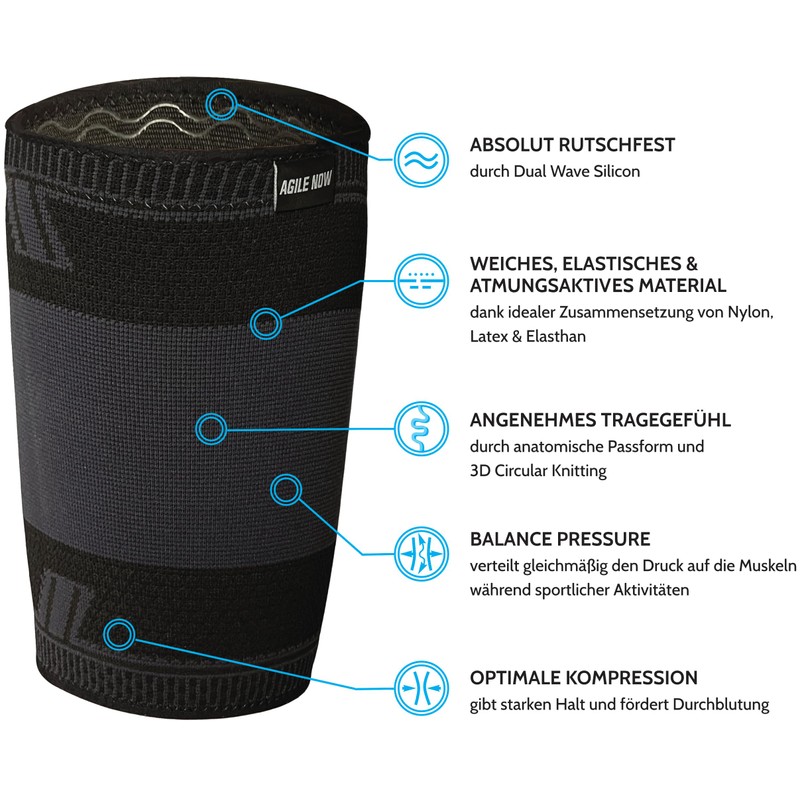 AGILE NOW® Thigh Brace Thigh Compression Stabiliser Non-Slip Thigh Compression