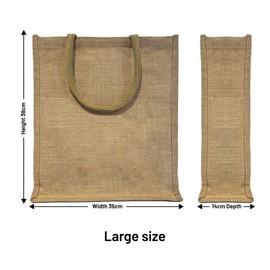 Hessian Tote Bags - Plain Tote Shopping Bags for Gifts, Drawstring Gift Bags, Christmas Tote Bags, Eco-Friendly Fabric Bags, Tote Bags for Shopping (Medium - H30cm X W40cm X D15cm - 1 Pack)