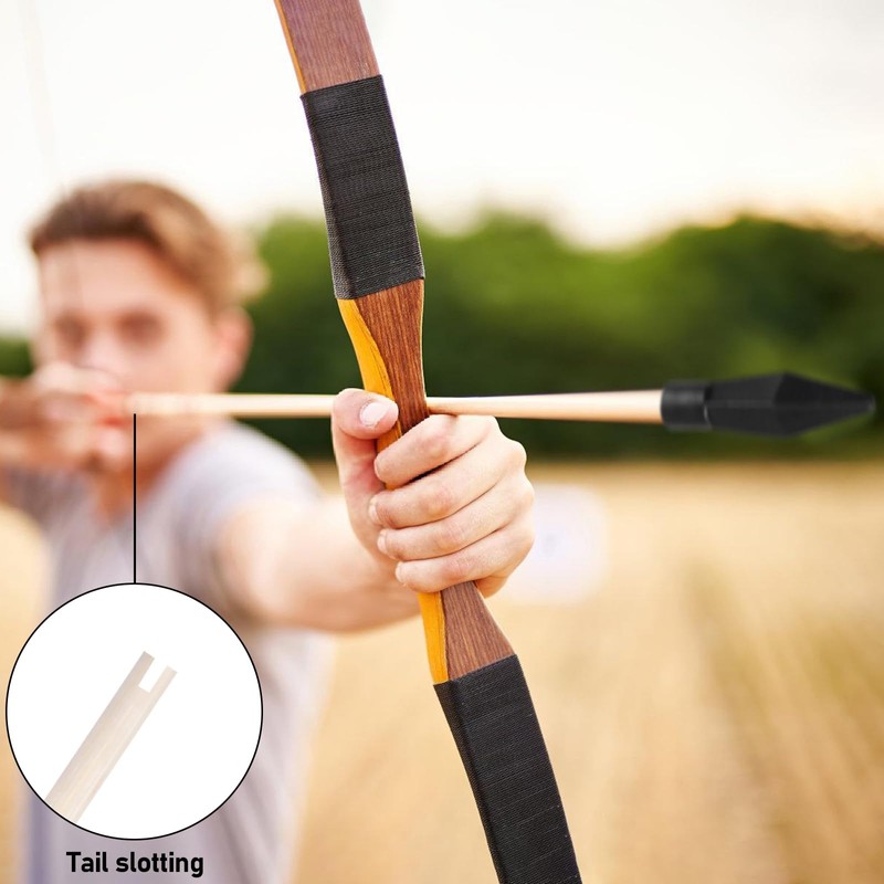 30 Replacement Arrows, 43 cm Bamboo Replacement Arrows with Rubber
