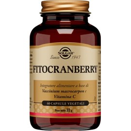 Solgar FITOCRANBERRY, 60 capsule vegetali – Cranberry 50:1 + Vitamina C – vie urinarie e drenaggio