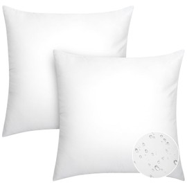 CASAJOY Pack of 2 24x24 Outdoor Pillow Inserts, Water Resistant Throw Pillow Inserts, Cushion Inner Pads for Patio, Furniture, Sofa, Bed, Living Room, Garden Decorative Waterproof Pillow Inserts