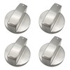 JZK 4 Pieces 6 mm Silver Metal Stove Knob Replacement