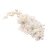 Frcolor Handmade Bridal Flower Side Hair Clip With Tulle Flowers,