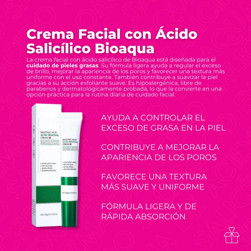 Crema Ácido Salicílico Control Acné Piel Grasa 20g