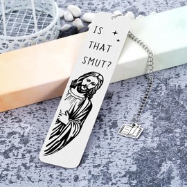 Funny Bookmarks for Women, is That Smutt Jesus Bookmark, Gag Bookmark Gift for Female Friends Booklover, Book Accessories for Reading Lovers, Birthday Christmas Stocking Stuffer, Book Club Gifts