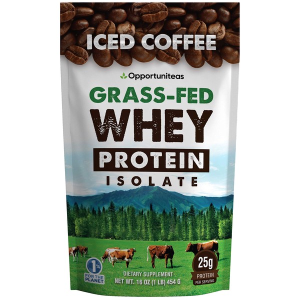 Coffee Whey Protein Powder - Low Carb & Keto Friendly - Grass Fed Whey Isolate + Colombian Coffee - 60 mg Caffeine for Energy - Pre or Post Workout Drink Mix, Latte, Shake & Smoothie - 1 Pound