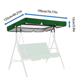 Patio Swing Canopy Replacement, 420D All Weather Protection Deluxe Waterproof UV, Outdoor Swing Canopy Replacement