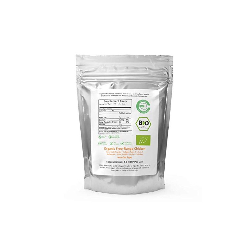 Chicken Bone Broth Powder Organic Free Range 300g Pure Protein