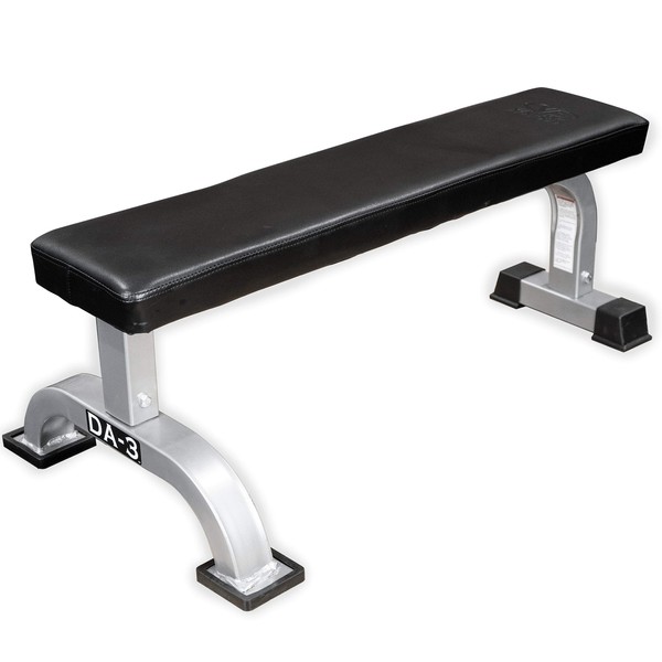 Valor Fitness DA-3 Versatile Flat Bench with an Arched Base for Additional Support – Supports Up to 550 lb