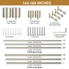Brushed Nickel Double Curtain Rods 144-164", Double Curtain Rods with