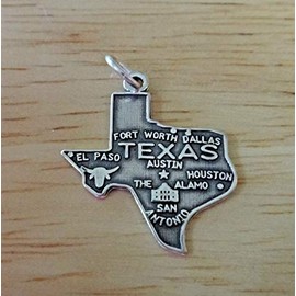 Wholesale Charms Sterling Silver 20x20mm Texas Lone State State Charm