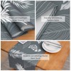 Alishomtll Grey Linen Table Runner Tropical Leaves Table Runner Rectangular