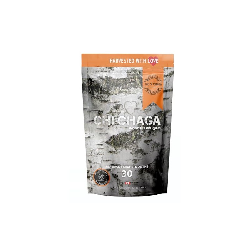 Premium Chaga Mushroom - 30 Tea Bags of 100% Wild