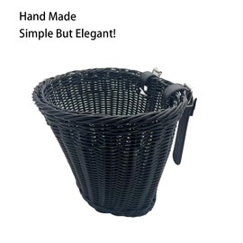 Adjustable Woven Bike/Bicycle Basket Front Cargo for Adults, Fits for Most Bikes, Stationary Bike, Ebike, Road Bike,Beach Cruiser (Medium)