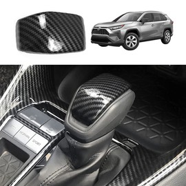 YOFAMO for Toyota RAV4 ABS Carbon Fiber Grain Gear Shift Knob Protector Cover Trim Head Sticker for Toyota RAV4 2019 2020 2021 2022 Interior Accessories(1PC)