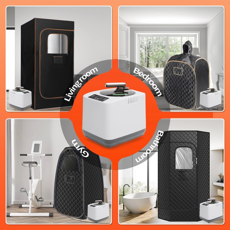 GHOSOONE Portable Home Sauna Steam Machine with Remote Control -