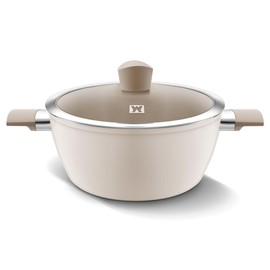 WAGENSTEIGER Aluminum Stock Pot with 7-Layered Ceramic Coating, Non-Stick Surface, Tempered Glass Lid, Dual Heat-Resistant Handles, PFOA, PFAS, Lead, Cadmium Free, All Cooktops 5.34L / 5.64Quarts