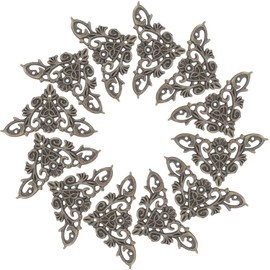 Protectores de Esquinas Metálicos Vintage 20 Piezas, Tamaño Grande 33x64 Mm, Color Bronce Antiguo, Protectores de Borde para Cajas de Madera, Álbumes, Muebles y Baúles,