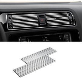 20 Pieces Car Air Conditioner Ventilation Decorative Strips, Waterproof Bendable Car Ventilation Decoration, Universal Vehicle Interior Accessories Suitable for Straight Ventilation (Silver)