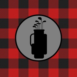 CafePress Golf Clubs Golfing Plaid 14 oz. Scented Frosted Candle 3.5"x4"