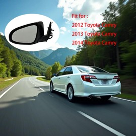 CEYGXICE Driver Side Left View Mirror Fit For Toyota Camry 2012-2014 with Manual Folding Power Glass Non-Heated Black Replacement Exterior Mirror Power TO1320275