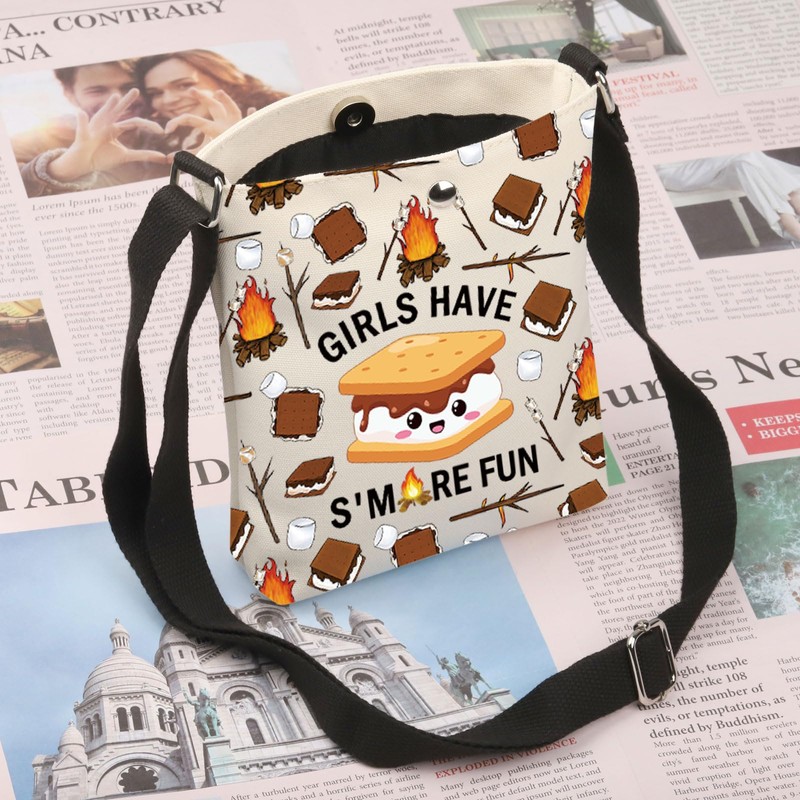 PLITI Camping Shoulder Bag, Funny Camping Gift, Camping Lover, Happy