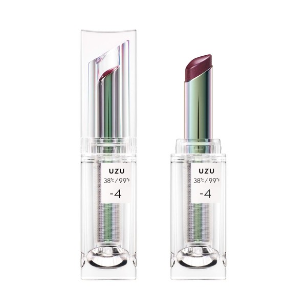 UZU BY FLOWFUSHI 38°C / 99°F Lipstick [-4 Plum (Gloss)] Lip Care, Skin Beautifying Bacteria, Unscented, Hypoallergenic