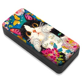 Leatrice Cat Diamond Art Kits for Adults Small Diamond Painting Kit Eyeglasses Case Gem Art Paint by Diamonds Dot 5d Diamond Art DIY for Beginner Women