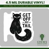 Cute Cat Get Off My Tail Sticker - Funny Black
