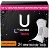 U by Kotex Balance Teen Ultra Thin Overnight Pads with