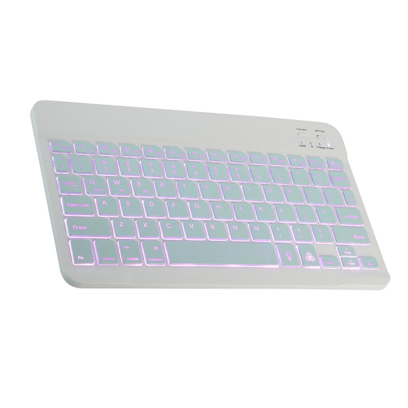 10 inch Wireless BT Keyboard Ultra-thin Rechargeable BT Keyboard Three-system