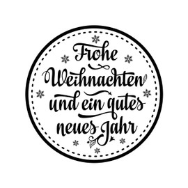 Newstamps Merry Christmas Label Motif Stamp Made of Wood and Rubber for Cards and Gifts Making, Wooden Stamp for Christmas Card, Advent, Writing, Scrapbook, Textile Stamp, Decoration, Friends