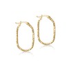 Carissima Gold Women's 9ct Yellow Gold Diamond Cut Oval Hoop Earrings