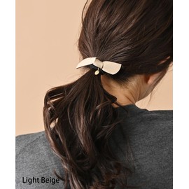 [ヴァンテーヌ] VINGTAINE ヘアゴム フェイクレザー リボン 大人カジュアル オフィス シンプル ヘアアクセサリー 大人カジュアル 上品 H7870-LBE-