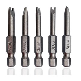 Spanner Screwdriver Bits 5in1 Set U4 U5 U6 U7 U8, SKZIRI 5PCS U-shaped Screwdriver Bit Magnetic Power Tools 1/4" Hex Shank 1/2inch Length