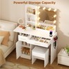 ERLEJIA Vanity Desk with Mirror and Lights & Extral Foldable