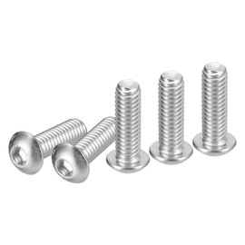 DTGN 5/16-18x1 Inch Hex Socket Screws with Button Head - Pack of 10 - Good for Machines - 304 Stainless Steel 18/8 - Hex Drive Full Thread UNC Fasteners