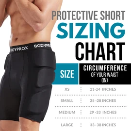 Bodyprox Pantalones cortos acolchados protectores para snowboard, patinaje y esquí, protección 3D para cadera, trasero y coxis (pequeño) negro