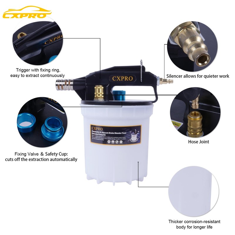 24PCS Brake Bleeder Kit, Vacuum Brake Bleeder Kit with 2L