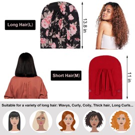 Jamntower 6 Pcs Ponytail Scrub Cap for Long Hair Women Large Surgical Hat with Button Bouffant Work Hat for Nurse Esthetician(Floral Color,13.4 Inch)