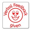 Verbal Feedback Given Smiley Face Pre Inked School Teachers Feedback