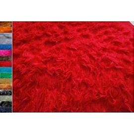 StoffBook soft faux fur, highland cattle long hair fur, wind protection, microphone teddy fur, flokati imitation fur fabrics, B705 Malboro red