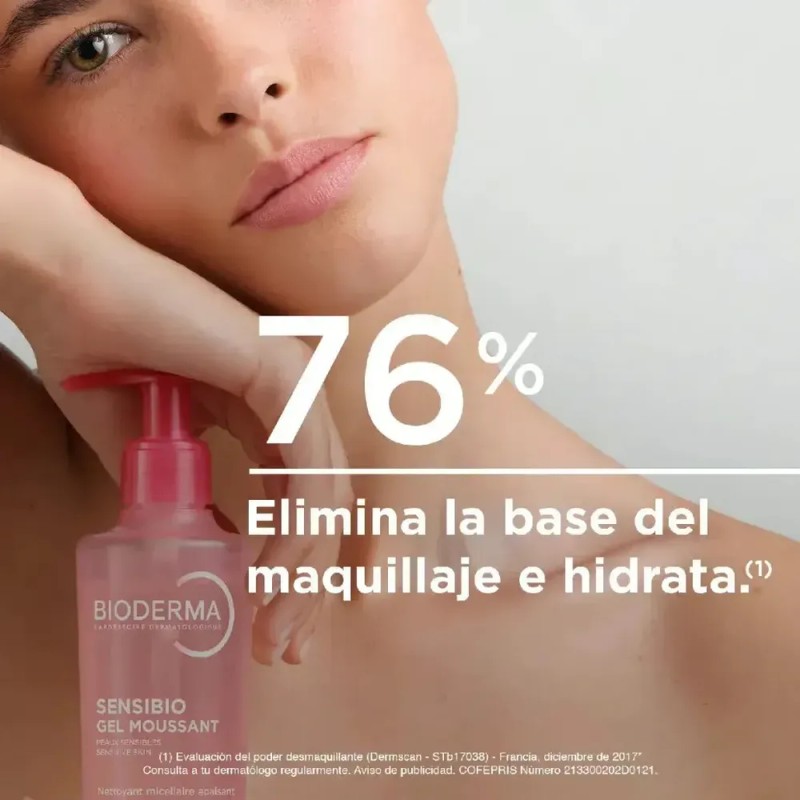 Bioderma Sensibio Gel Moussant Micelar, Limpieza Suave para Piel Sensible,