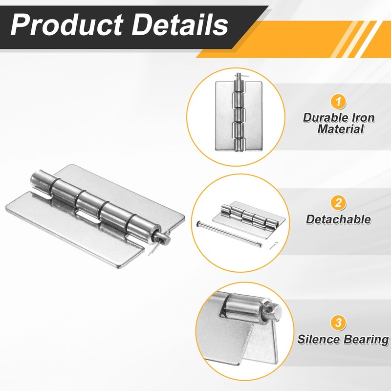 uxcell 2 Pack Heavy Duty Weldable Hinges, 3.5" x 2.36"