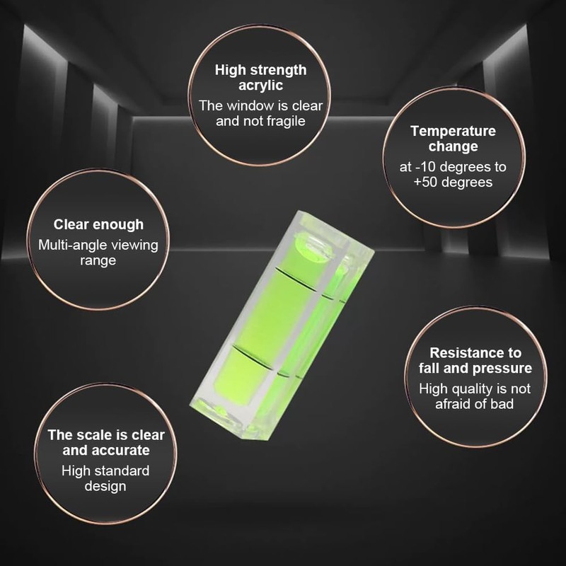 Regun Pack of 5 Small Spirit Level, 15 x 15
