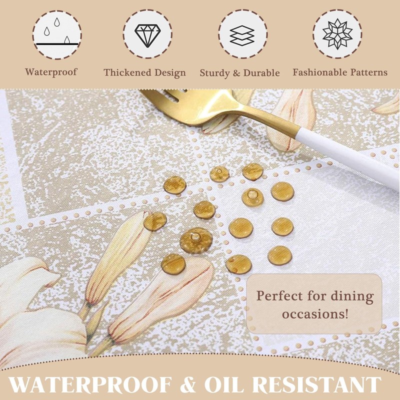 Tel Charme * Long Table Cloth Rectangular 213x152cm, Wipeable Tablecloth